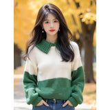 And White Bumped Jumper Women's New Autumn And Winter 2025 Small Man Chic Beautiful Little Syruped Knitting