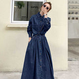 Dress Early Autumn Long To Ankle Thin A-Size Dress High Waist Oceanic Fatmm Long