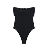 New Metal Collar Repair Body One-Suit Swimsuit