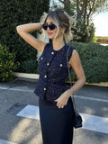 Women's Clothing 2025 Spring/Summer Button Collar Sleeveless Vest Topess Female