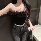 Sales Of 100,000] Sexy Corset Top 2025 Small Fragrant Hairy Sling Vest Thai Bottoming