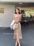 Xixi 2025 Autumn New White Label Thin Temperament With Dress High-End Long Dress Women