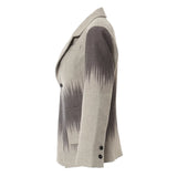 Autumn And Winter British Style Geometric Print Personality Cut To Repair The Body Hair Coat Woman
