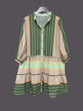 2025 New Women's Fashion Short Random Print Long-Sleeved Dress