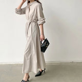 Korea's Dongdaemen 2025 Spring And Autumn 2025 New Loose Waist-Receive Shirt Dress With Dress