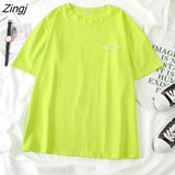 Women Short Sleeve T-shirts O-neck Embroidery Casual Simple Soft Korean Style Trendy Loose Tops Womens Sweet Girls Harajuku