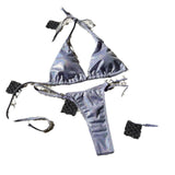 2024 New Sexy T-Word Split Bright Crystal Bikini