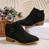 Autumn And Winter New Large-Size Tip Side Zipper Fashion Comfortable Short Boots Women