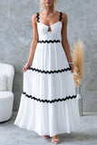 Women's Solid Dress Lace Sling Splicing Bra Oversized Swing