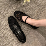 Head Hollow Breathable Weaving Single-Shoe Women 2025 Spring And Summer New Fashion Shallow Temperament Mary