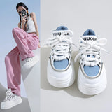Sole Small White Shoes Female 2025 Autumn New Fashion Rivets Small Show Thin Loose Cake Shoes Lace Casual Sports