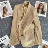 Zingj Yellow Suit Jacket Female 2024 Spring And Autumn New Leisure Temperament Spring And Autumn Fried Street Small Suit