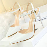 Shoes Fashion High Heels Shoes Patent Leather Woman Pumps Sexy Women Heels Blue Sliver Stiletto Heels Women Sandals