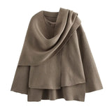 For - Women's Explosive Asymmetric Scarf Short Knitted
