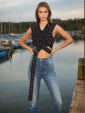 Trend Wind Sleeveless Jacket 2025 Summer New Personality Handmade Rivets Splicing Design Sense Vest