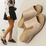Toe Beach Slippers Women 2025 Summer Slope With Light PU Bottom Cold