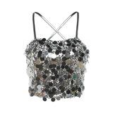 2024 Summer New Women's Dress Leid Fashion Sexy Hanging Neck Tie With Body-Deck Decomb Small