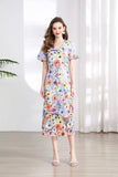 Banquet Famous Wind V-Neck Short-Sleeved Body-Brace Three-Dimensional Flower Lace Dress 2025