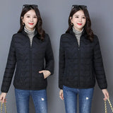 Women Jacket Cotton Short New Warm Solid Color Zipper Pocket Stitching Retro Long Sleeve Top Coat Outwear Size L-5XL