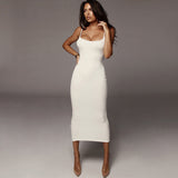 Women's New Dress Sexy Sling Skirt Bare Backpack Hip Sleeveless Dress Is