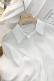 Office Lady Blouse Women White Long Sleeve Tops Spring Autumn 2023 Korean Fashion Shirt Solid Loose Shirt Clothes