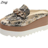 Women Sandals Platform Sandals Metal Decoration Baotou Pointed Toe Women's Outdoor Shoes Zapatos De Mujer Zapatos De