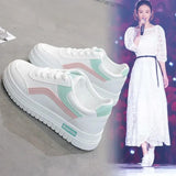 White Shoes Women 2025 Spring And Autumn Plus Velvet Korean Version Of Female Shoes Street Pat Shoes Casual Flat Shoes New Single