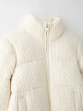 Cabel Knit Puffer Crop Jacket- Outfit