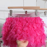 Real Shooting Feather Dress Small Pony Short Skirt Birthday Dress Dress Princess Short Dress