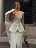 Selling Small Fragrant Style Chest Suit Dress With Open Half-Body Long Dress Temperament White Elegant Famous