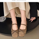 Bow Light Mouth Small Single Shoe Women 2025 Spring New Flat-Bottomed Ballet Shoes With Mary Treasure