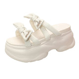 Fairy Wind Thick Bottom Muffin Increased Small Cool Slippers Female With Skirt Summer Wear 2025