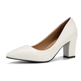 High-Heeled Women's Ceremonial Sharp-Pointed Single-Shoe Dumb Black Coarse Heel Work Shoes Have 41.42