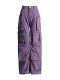 2025 New Street Overalls Wind Multi-Pocket Jeans High Waist Versatile Show Thin Straight Pants