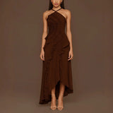 Waist Design Sling Dress Femininity Slimming Dress Seaside Holiday Island