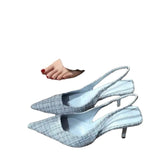 Small Fragrant Wind High Heel Sharp Sandals Women's 202 Summer New Back Empty Head Large-Size Single