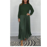 2025 New Women's Fashion Elegant Round-Neck Dress 100-Folded