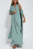 New Solid Color Jacket V-Neck Dress Cardigan Jacket Suit For