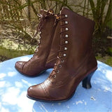 High-Taught Female British Style Martin Boots Coarse And Short Boots Locomotive Boots Women's