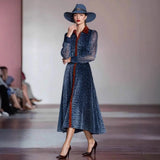 Elegant Professional Spring And Autumn Long-Sleeved Leopard Dress