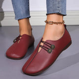 Zingj Summer New Soft Leather Flat Sole Casual Single Shoes Women's Round Head Shallow Foot Pedal Large Size Women's