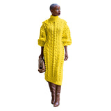 Zingj New Women's Casual Turtleneck Slit Knit