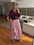Spring And Autumn New 100 Folded Wrinkles Skirt Hot Soft Half Dress In