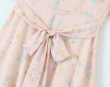 Floral Print Puff Ruffles Sleeve Midi Dress- Outfit