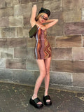 Y2K Sexy Dresses For Women 2022 Cami Backless Lace Up Summer Bodycon Party Vacation Streetwear Vintage Female