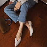 High-Heeled Women 2025 Spring And Summer New Fashion Tip Fine Heel V Granny Shoes Small Heel Cat Heel Single