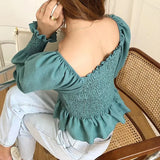 Solid Sweet Shirt Fashion Women Clothing 2023 Spring Korean Long Sleeve Blouse Slash Neck Ruffles Tops Blusa Mujer