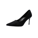 Sharp-Heeled High-Heeled High-Heeled Shoes Women's 2025 Spring New Sense Temperament Single-Shoe Large-Size Women's