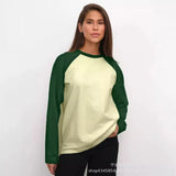 Long-Sleeved T-Shirt Women 2025 Spring And Autumn Bumping Tie-Up Bottom Shirt Loose Round-Neck Cotton