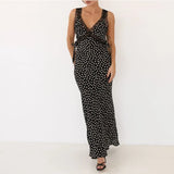 Zingj Summer New Sexy Temperament Lace Splice Wave Dot High Waist Slim Dress